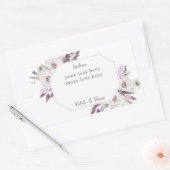 Lavender Paars Floral Rechthoekige Sticker (Envelop)