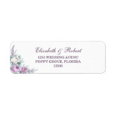 Lavender Paars Floral Return Address Label (Voorkant)
