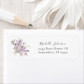Lavender Paars Floral Return Address Label 2 (Insitu)