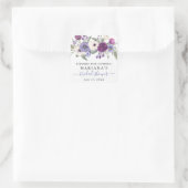 Lavender Paars Floral Vrijgezellenfeest Vierkante Sticker (Tas)