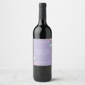 Lavender Paars Floral Wine Label Wijn Etiket (Voorkant)