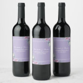 Lavender Paars Floral Wine Label Wijn Etiket (Flessen)