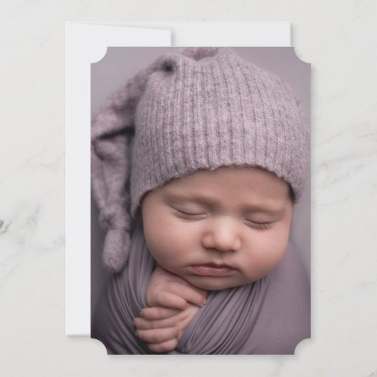 Lavender Paars Flower Photo Christening Baptisme Kaart (Achterkant)