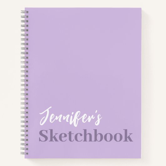 Lavender Paars-gepersonaliseerd zakboek met naam Notitieboek (Voorkant)