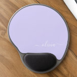 Lavender Paars Girly Script Monogram Name Modern Gel Muismat<br><div class="desc">Het Paarse Monogram van de Lavender voegt Uw Eigen Naam Mousepad (Muismat) toe. Dit maakt de perfecte liefhebbende 16 verjaardag,  bruiloft,  vrijgezellenfeest,  verjaardagsdag,  baby shower of vrijgezellenfeest voor iemand die van luxe glam en stijl houdt.</div>