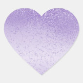 Lavender Paars Glitter Hart Sticker (Voorkant)