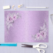 Lavender Paars Glitter met Floral Flowers Tissuepapier (Craft)