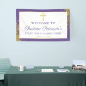 Lavender Paars Gold First Heilige Commune Banner (Beurs)