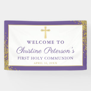 Lavender Paars Gold First Heilige Commune Banner