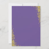 Lavender Paars Gold Glitter First Heilige Communie Kaart (Achterkant)