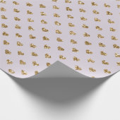 Lavender Paars Gold Glitter Hearts Cadeaupapier (Hoek)