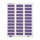 Lavender Paars Gold Religious Return Address Etiket (Full Sheet)