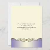 Lavender Paars  Gold Scrolls Post Weddenschap I Kaart (Achterkant)