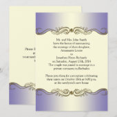Lavender Paars  Gold Scrolls Post Weddenschap I Kaart (Voorkant / Achterkant)