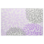 Lavender Paars Gray Modern Dahlia florafdruk Stof (Fat Quarter)