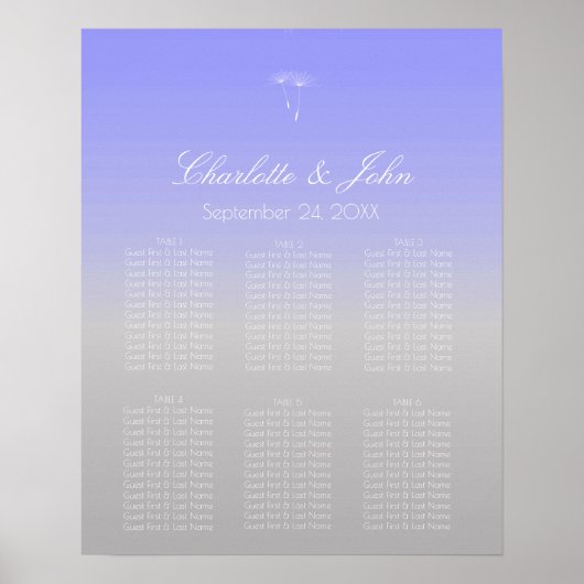 Lavender Paars Gray Ombre Pastel Chart Poste Poster (Voorkant)
