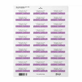Lavender Paars Heart & Stippen Cute Girly Address Etiket (Full Sheet)