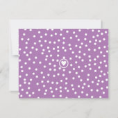 Lavender Paars Heart & Stippen Cute Girly Notitiekaartje (Achterkant)
