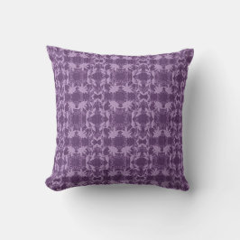 lavender Paars Lace Pattern Monogramed Kussen