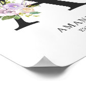 Lavender Paars Letter 'A' Nursery Name Wall Art Poster (Hoek)