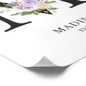 Lavender Paars Letter 'M' Nursery Name Wall Art Poster (Hoek)