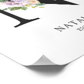 Lavender Paars Letter 'N' Nursery Name Wall Art Poster (Hoek)