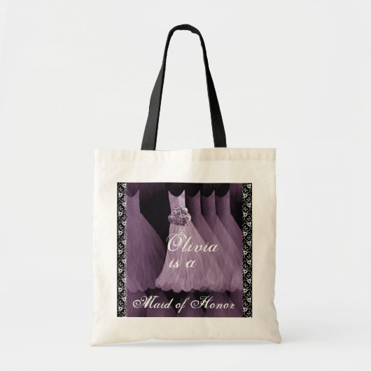 LAVENDER PAARS Maid of Honor Cotton Canvas tas (Voorkant)