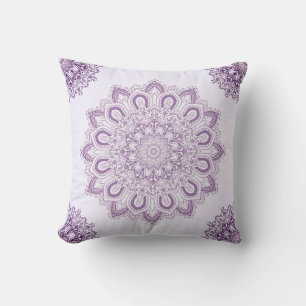 Lavender Paars Mandala Pattern Decoratief Buitenkussen
