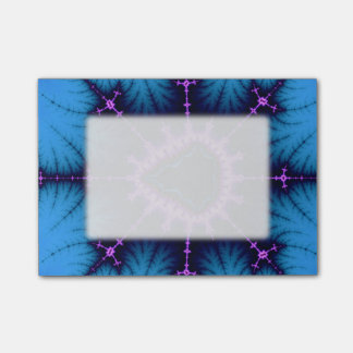 Lavender Paars Mandelbrot Cross op Blue Post-it® Notes