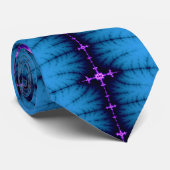 Lavender Paars Mandelbrot Cross op Blue Stropdas (Opgerold)