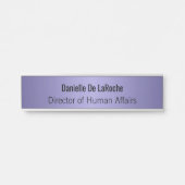 Lavender Paars Metallic Personalized Name Bord Deurbordje (Voorkant)