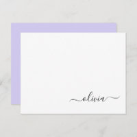 Lavender Paars modern Script Girly Monogram