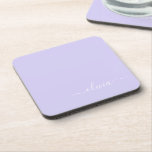 Lavender Paars Modern Script Girly Monogram Naam Bier Onderzetter<br><div class="desc">De Paarse Eenvoudige Onderzetters van het Manuscript van de Lavender de Naam van het Monogram Papier. Dit maakt het perfecte afstuderen,  de verjaardag,  de bruiloft,  het vrijgezellenfeest,  de verjaardag,  het baby shower of het bachelorette feest cadeau voor iemand die van glam luxe en chic stijlen houdt.</div>