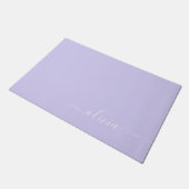 Lavender Paars Modern Script Girly Monogram Naam Deurmat (Schuin)