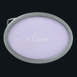 Lavender Paars Modern Script Girly Monogram Naam Gesp<br><div class="desc">Lavender Paars Simple Script Monogram Name Belt Buckle. Dit maakt het perfecte afstuderen,  zoete 16 16,  18,  21,  30,  40,  50,  60,  70,  80,  90,  100 jaar,  bruiloft,  vrijgezellenfeest,  verjaardagsfeest,  baby shower of bachelorette cadeau voor iemand die van glam luxe en stijlvolle stijl houdt.</div>