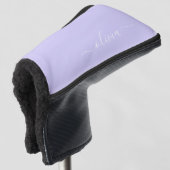 Lavender Paars Modern Script Girly Monogram Naam Golfheadcover (3/4 voorkant)