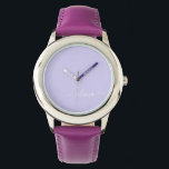 Lavender Paars Modern Script Girly Monogram Naam Horloge<br><div class="desc">Lavender Paarse Simple Script Monogram Name Watch. Dit maakt de perfecte liefhebbende 16 verjaardag,  bruiloft,  vrijgezellenfeest,  verjaardagsdag,  baby shower of vrijgezellenfeest voor iemand die van luxe glam en stijl houdt.</div>