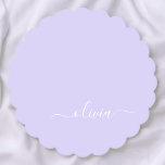 Lavender Paars Modern Script Girly Monogram Naam Kartonnen Onderzetters<br><div class="desc">De Paarse Eenvoudige Onderzetters van het Manuscript van de Lavender de Naam van het Monogram Papier. Dit maakt het perfecte afstuderen,  de verjaardag,  de bruiloft,  het vrijgezellenfeest,  de verjaardag,  het baby shower of het bachelorette feest cadeau voor iemand die van glam luxe en chic stijlen houdt.</div>