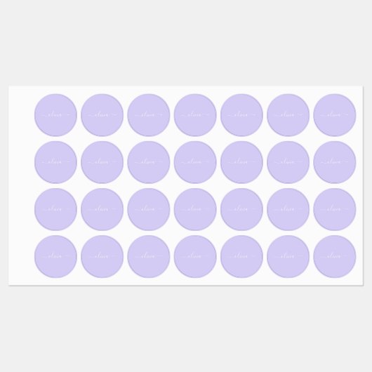 Lavender Paars Modern Script Girly Monogram Naam Labels (Vel)