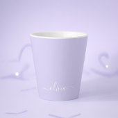 Lavender Paars Modern Script Girly Monogram Naam Latte Mok
