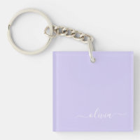 Lavender Paars Modern Script Girly Monogram Naam