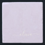 Lavender Paars Modern Script Girly Monogram Naam Stenen Onderzetter<br><div class="desc">Lavender Paarse Eenvoudige het Monogram van het Manuscript Naam Stone Teile. Dit maakt het perfecte afstuderen,  zoete 16 verjaardag,  bruiloft,  vrijgezellenfeest,  verjaardagsdag,  baby shower of vrijgezellenfeest voor iemand die van luxe en chic stijlen houdt.</div>