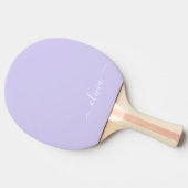 Lavender Paars Modern Script Girly Monogram Naam Tafeltennisbatje (Zijkant)