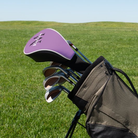 Lavender Paars Modern Script Monogram Naam Dames Golfheadcover (Insitu)