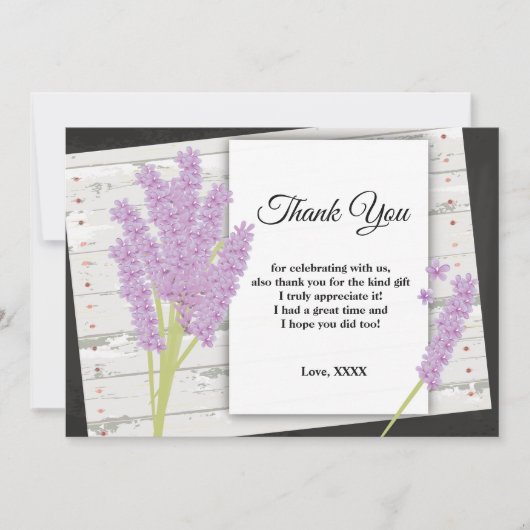 lavender , paars , party , bedankt kaart (Voorkant)