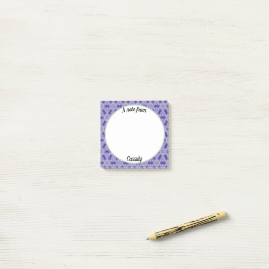 Lavender Paars Pattered Post-it® Notes (Op bureau)