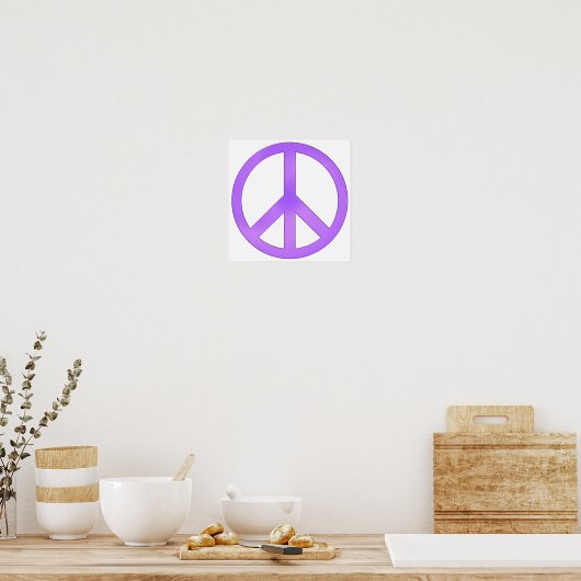 Lavender Paars Peace Symbol Poster (Keuken)