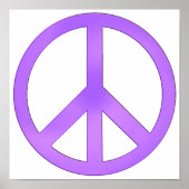 Lavender Paars Peace Symbol Poster (Voorkant)