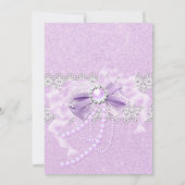 Lavender paars Pearl Bow-kruiscommunie Kaart (Achterkant)