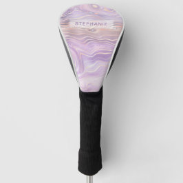 Lavender Paars Personalized Marble Strata Golfheadcover
